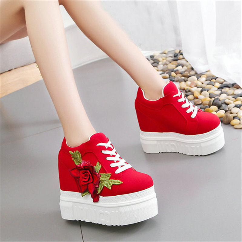 high heeled wedge sneakers